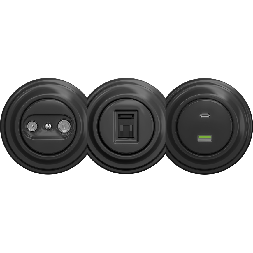 Kliklap - Retro podatkovna vtičnica brez okvirja antracit