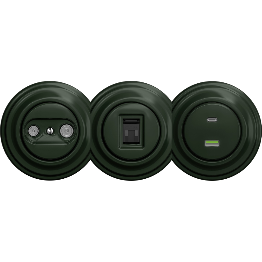 Kliklap - Retro podatkovna vtičnica brez okvirja zelena