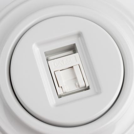 Kliklap - Retro podatkovna vtičnica s snežno belim okvirjem