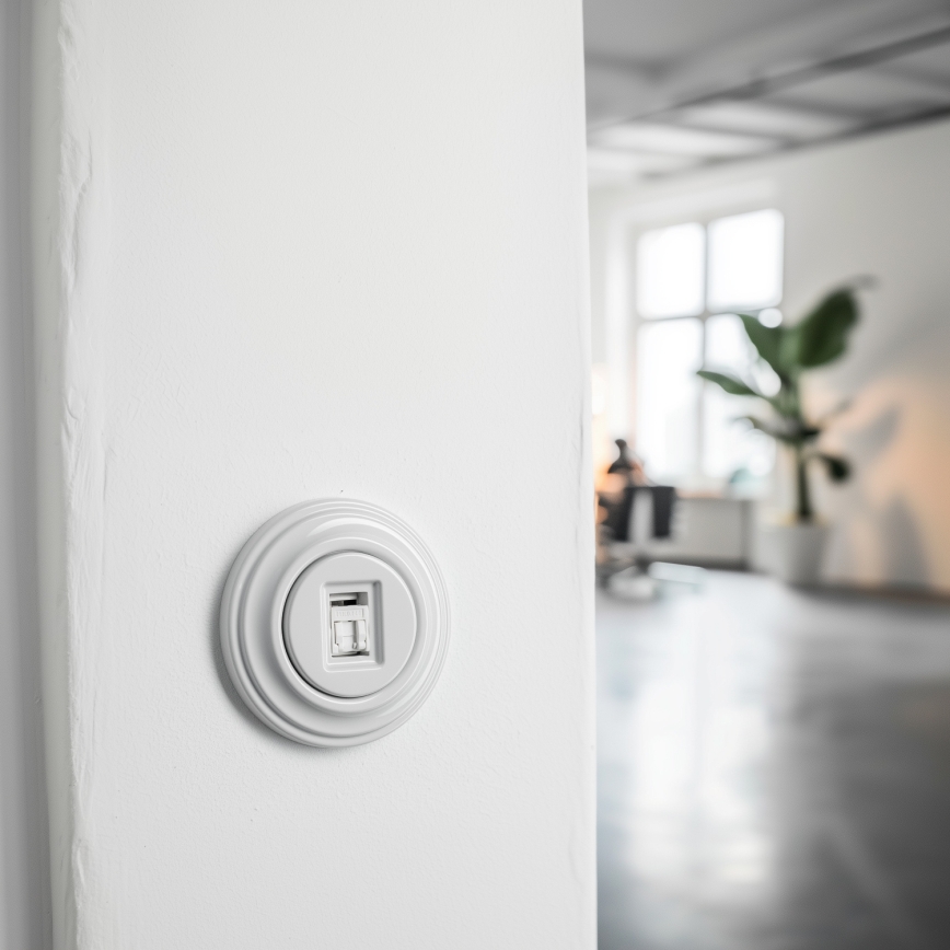 Kliklap - Retro podatkovna vtičnica s snežno belim okvirjem