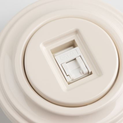 Kliklap - Retro podatkovna vtičnica z okvirjem, bež