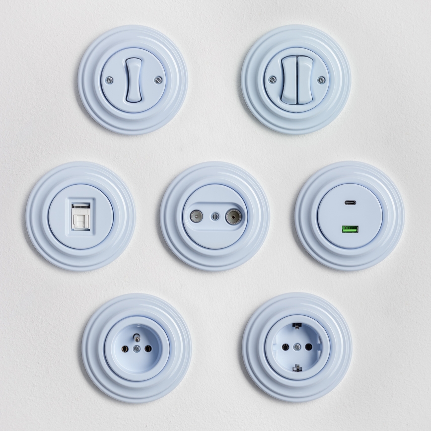 Kliklap - Retro ramček, enostaven, moder