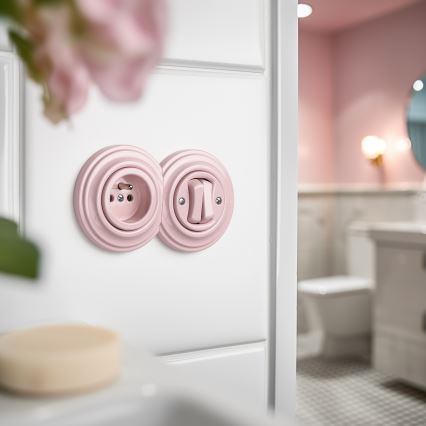 Kliklap - retro robni okvir v prašno rožnati barvi