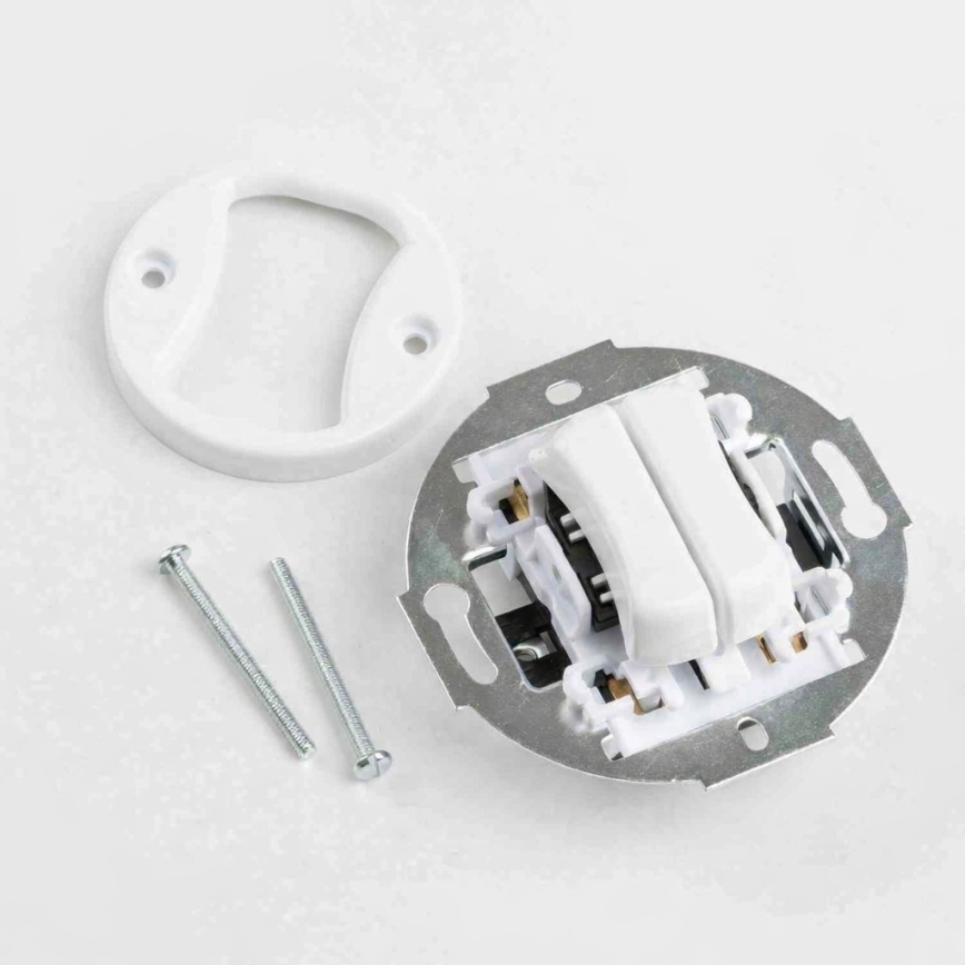 Kliklap - Retro serijsko stikalo brez okvirja št. 5 snežno belo