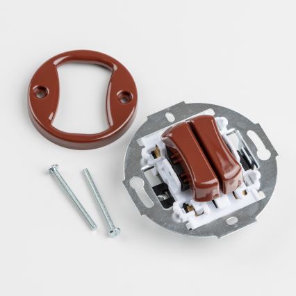 Kliklap - Retro serijsko stikalo z okvirjem št. 5 rjavo