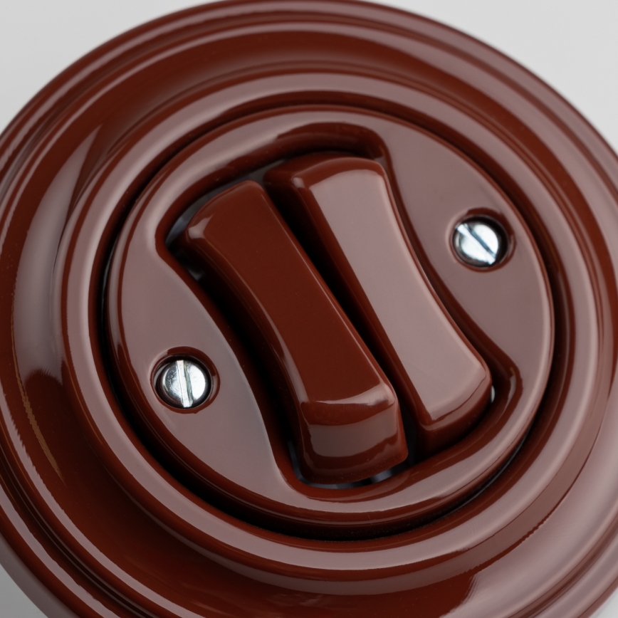 Kliklap - Retro serijsko stikalo z okvirjem št. 5 rjavo