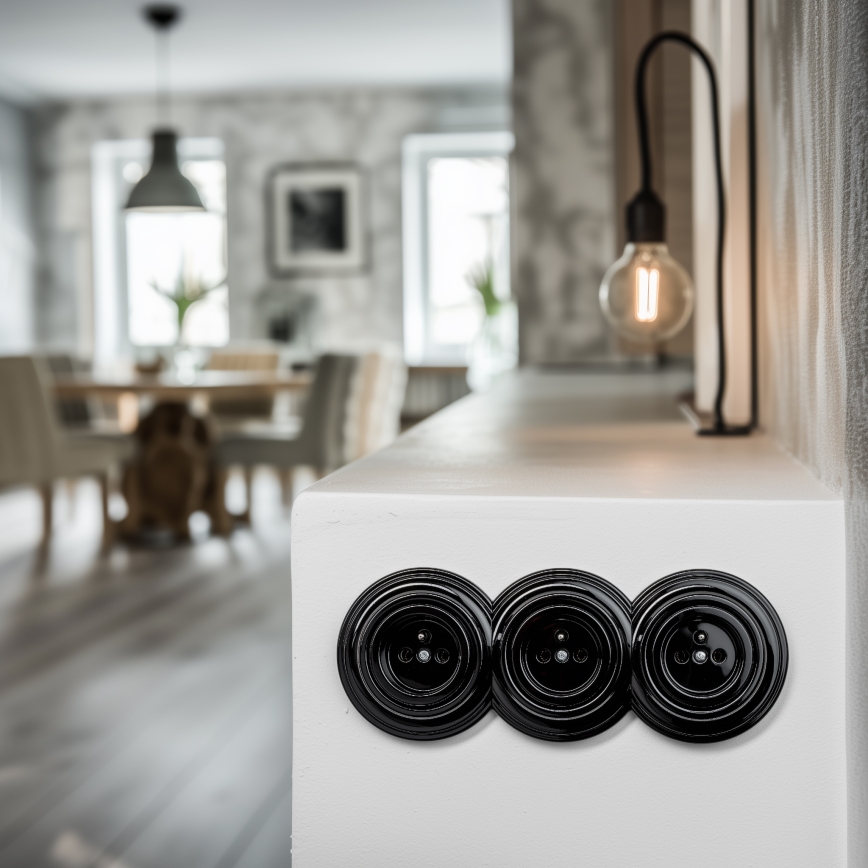 Kliklap - Retro sredinski okvirček, črne barve