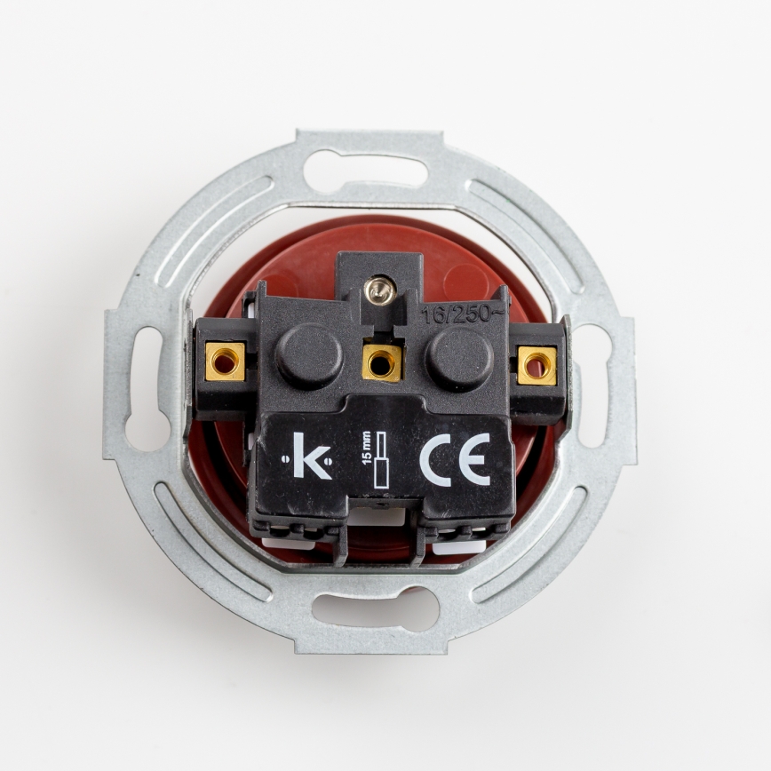 Kliklap - Retro stenska vtičnica brez okvirja 230V rjava