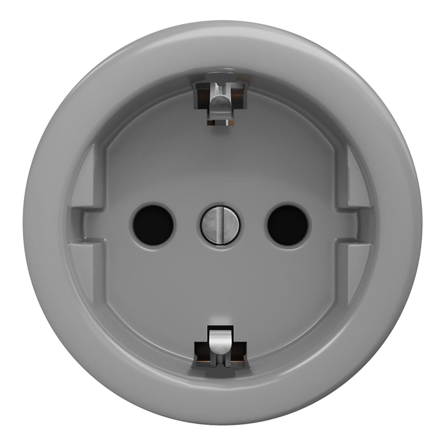 Kliklap - Retro stenska vtičnica brez okvirja SCHUKO 230V/16A siva