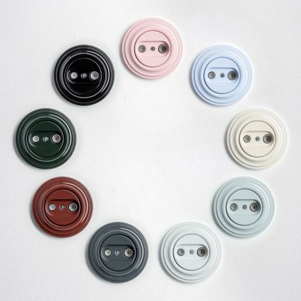 Kliklap - Retro stenska vtičnica TV+R (prehodna) z zelenim okvirjem