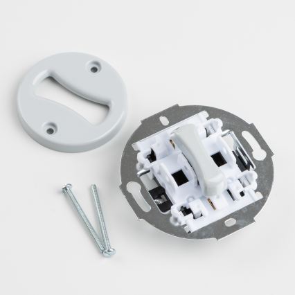 Kliklap - Retro stikalo za stopnice z okvirjem št. 6, sivo