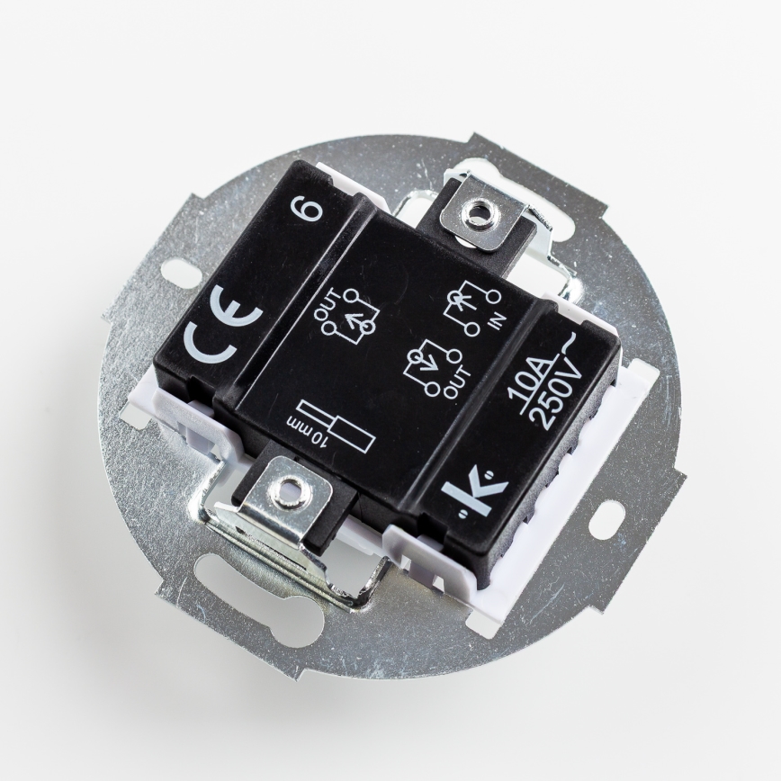 Kliklap - Retro stikalo za stopnice z okvirjem št. 6, sivo