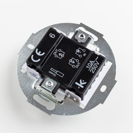 Kliklap - retro stopniščno stikalo z okvirjem št. 6, rjave barve