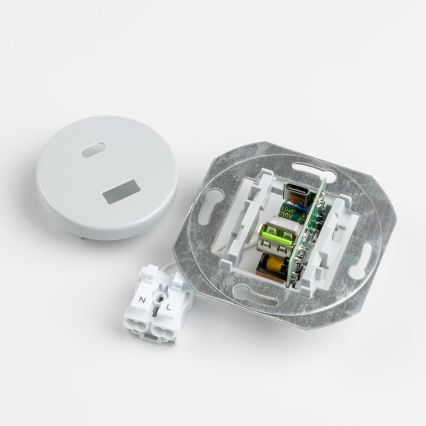 Kliklap - Retro USB vtičnica A+C s sivim okvirjem