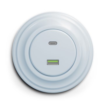 Kliklap - Retro USB vtičnica A+C z okvirjem modra