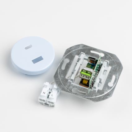 Kliklap - Retro USB vtičnica A+C z okvirjem modra