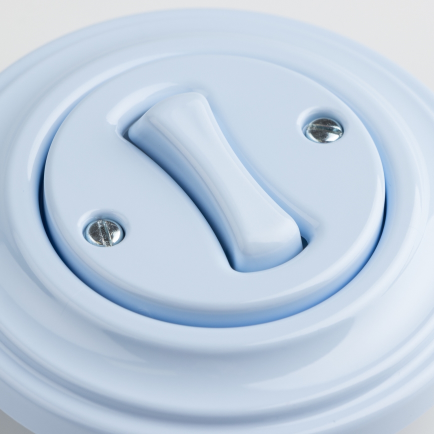 Kliklap - Retro vmesno stikalo z okvirjem št. 7 modro