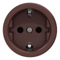 Kliklap - Retro vtičnica brez okvirja SCHUKO 230 V/16 A, rjava