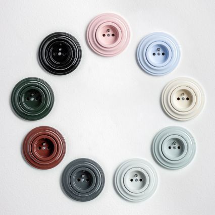 Kliklap - Retro vtičnica za dom z okvirjem, 230 V, črna