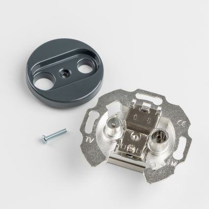 Kliklap - Retro vtičnica za TV in radio (prehodna) z antracitnim okvirjem