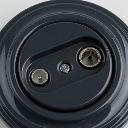 Kliklap - Retro vtičnica za TV in radio (prehodna) z antracitnim okvirjem