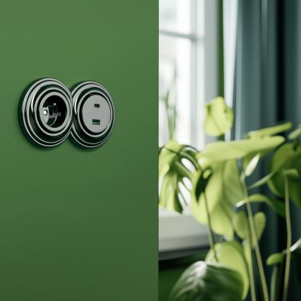 Kliklap - Retro zeleni robni okvirček