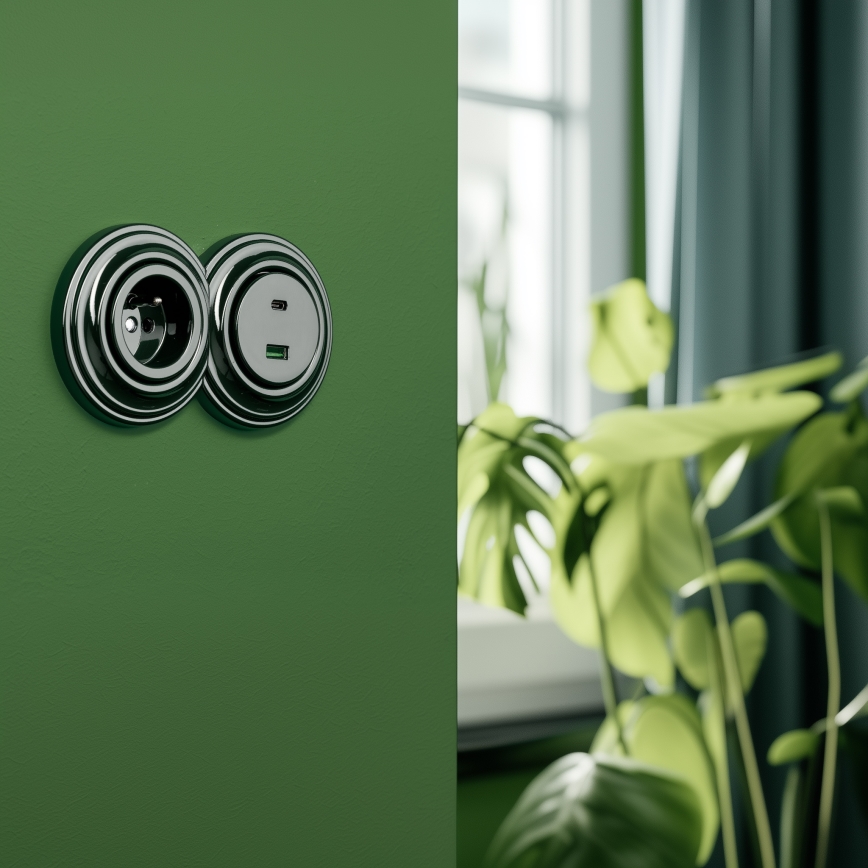 Kliklap - Retro zeleni robni okvirček