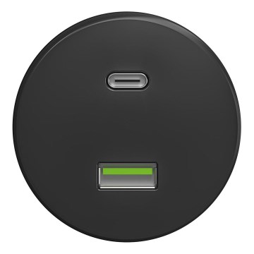 Kliklap - Starinska USB vtičnica A+C antracit