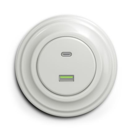Kliklap - Starinska USB vtičnica A+C bela