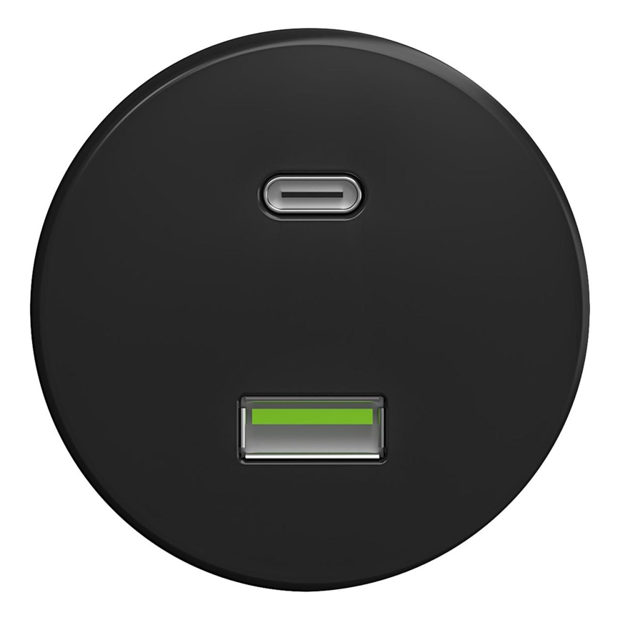 Kliklap - Starinska USB vtičnica A+C črna