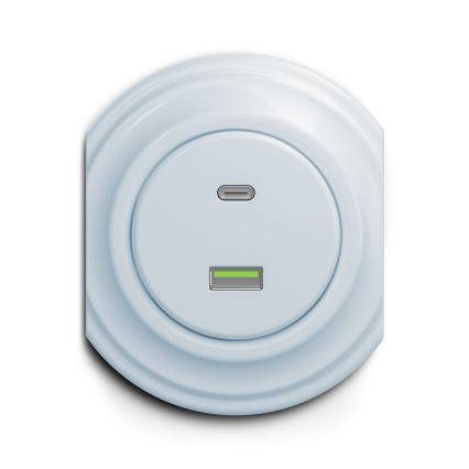 Kliklap - Starinska USB vtičnica A+C modra