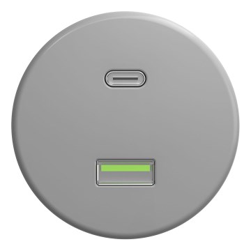 Kliklap - Starinska USB vtičnica A+C siva