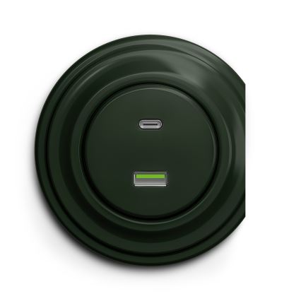 Kliklap - Starinska USB vtičnica A+C zelena