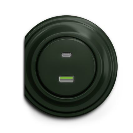 Kliklap - Starinska USB vtičnica A+C zelena