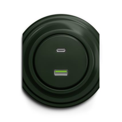 Kliklap - Starinska USB vtičnica A+C zelena