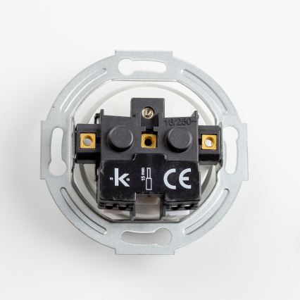 Kliklap - Trojna retro domača vtičnica z okvirjem 230V, keramična, bela