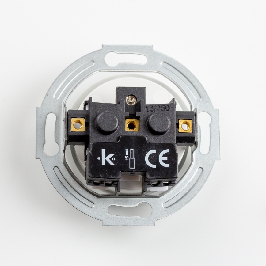 Kliklap - Trojna retro domača vtičnica z okvirjem 230V, keramična, bela