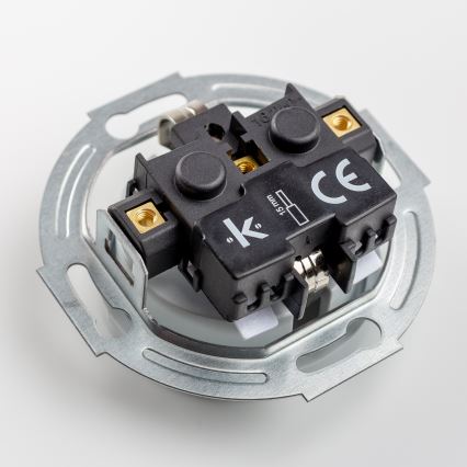 Kliklap - Trojna retro stenska vtičnica z okvirjem SCHUKO 230V siva