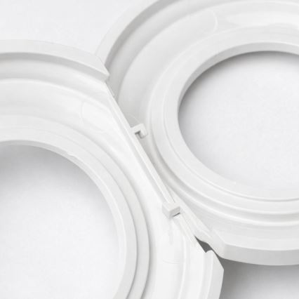 Kliklap – trojna retro vtičnica SCHUKO 230 V z okvirjem za domačo uporabo, snežno bela