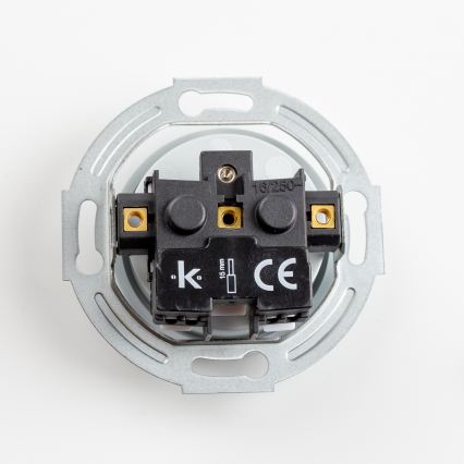 Kliklap - Trojna retro vtičnica za dom z okvirjem 230V siva