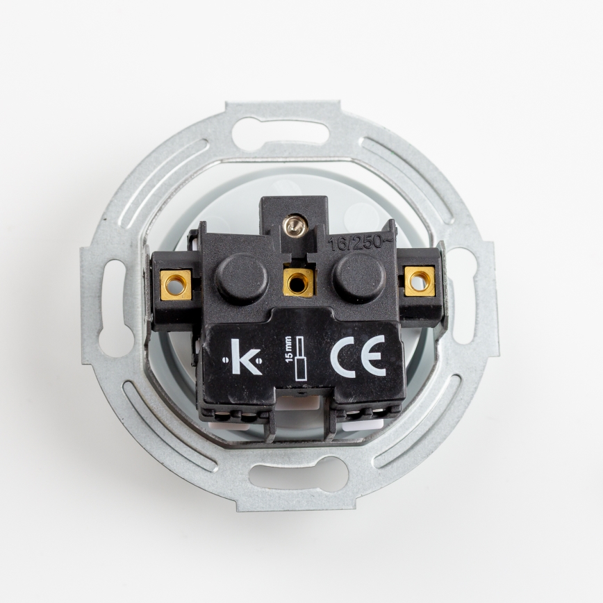 Kliklap - Trojna retro vtičnica za dom z okvirjem 230V siva