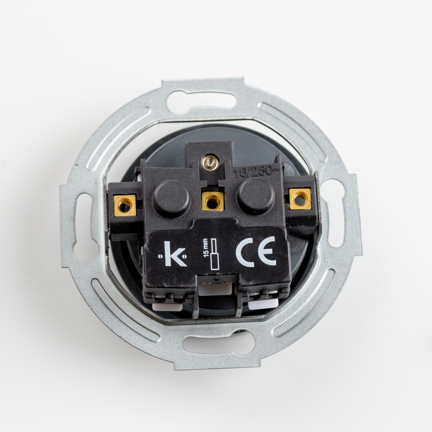 Kliklap - Trojna retro vtičnica za hišno uporabo z okvirjem 230 V, antracit