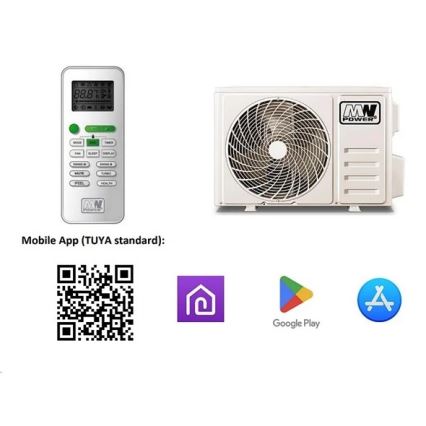 Klimatska naprava 09K V1 2,6 kW 9000 BTU z Wi‑Fi Tuya, bela + daljinski upravljalnik