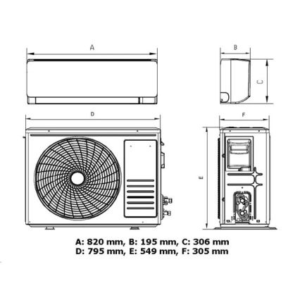 Klimatska naprava 12K V1 3,65 kW 12000 BTU Wi‑Fi Tuya, bela + daljinski upravljalnik