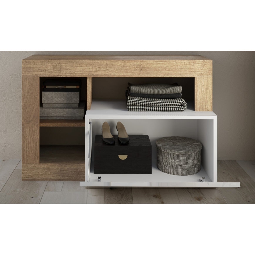 Klop LENOR 91x209 cm bela/rjava