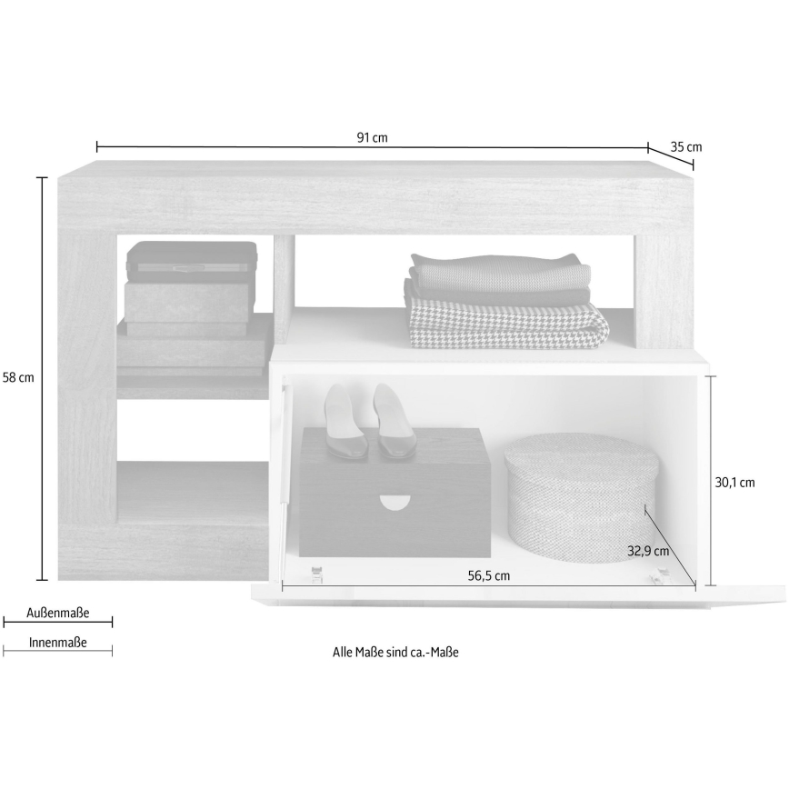 Klop LENOR 91x209 cm bela/rjava