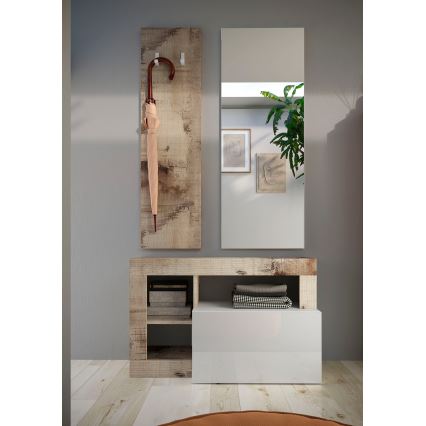 Klop LENOR bela/rjava