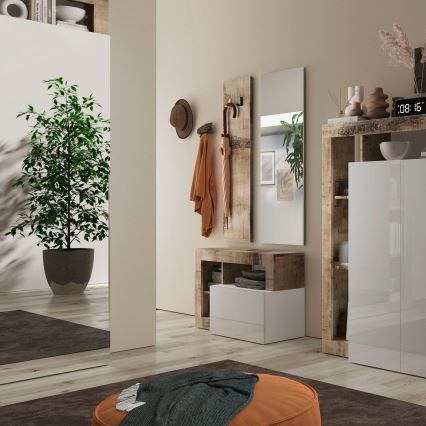 Klop LENOR bela/rjava