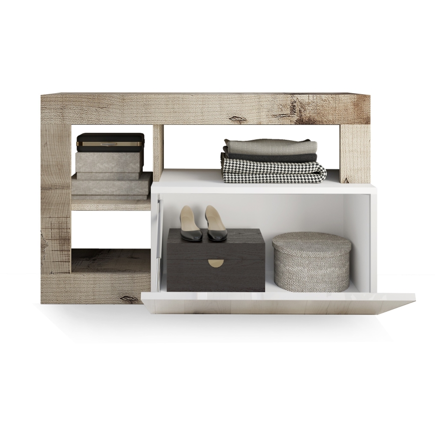 Klop LENOR bela/rjava