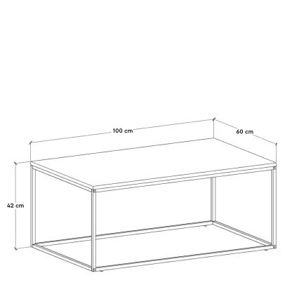 Klubska mizica 42x100 cm črna